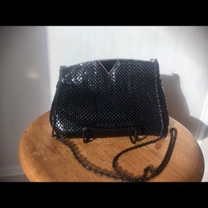Black chain mesh purse
